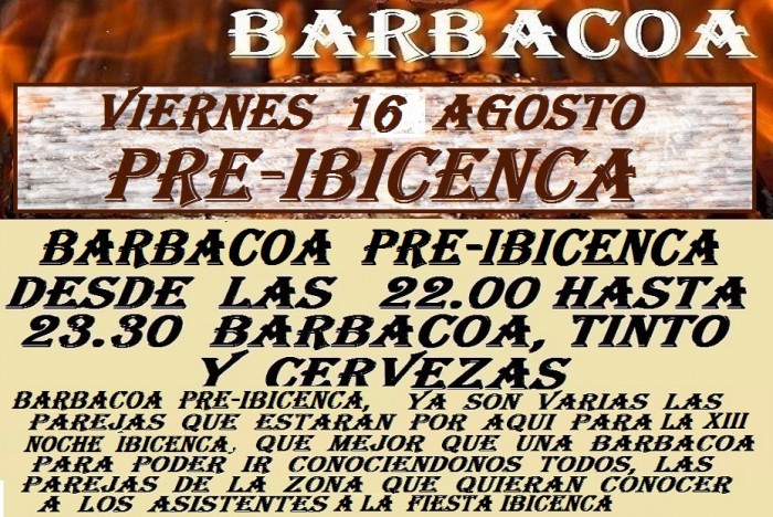 VIERNES SIN TABU CON BARBACOA PRE-IBICENCA